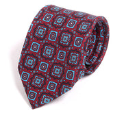 Cass Burgundy Mac-Inspired Motif Print Tie - Tie Doctor